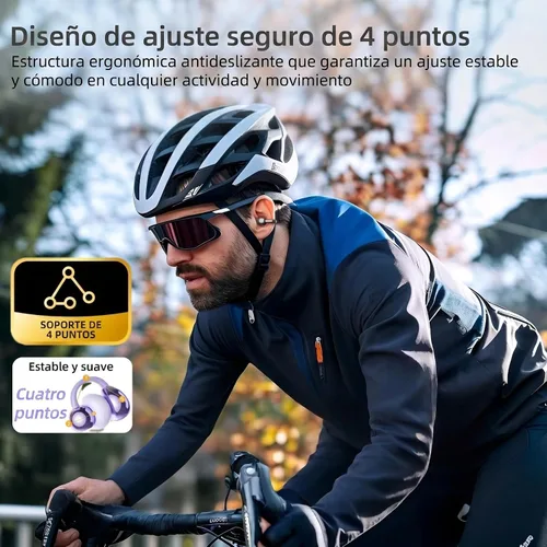 Vista 5 de M100 - Auriculares con clip con funda para pantalla táctil, auriculares inalámbricos de oreja abierta para gafas de orejas pequeñas, batería de 50