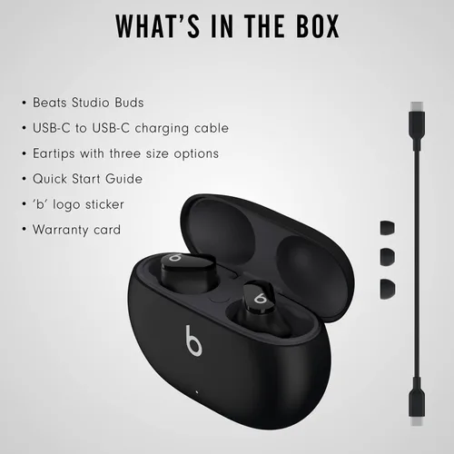 Vista 7 de Beats Studio Buds con AppleCare+ para auriculares (2 años), color negro