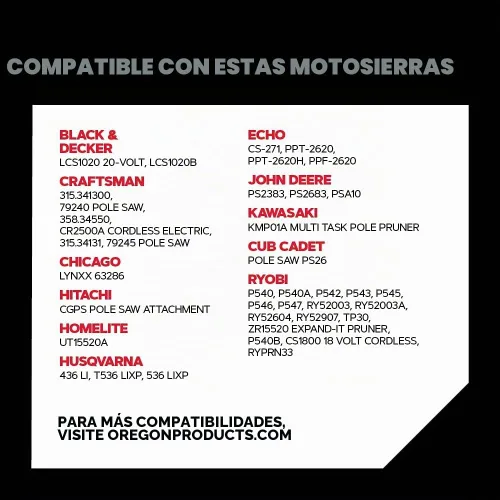 Vista 3 de Oregon - Cadena de motosierra para barra de 10 pulgadas, LP de 3/8 pulgadas, calibre de .043 pulgadas, 40 eslabones de transmisión Cadena