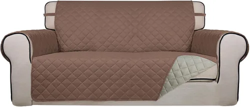 Vista 28 de PureFit - Funda de sofá acolchada reversible, protector de muebles impermeable, funda de sofá lavable con espuma antideslizante y correas elásticas