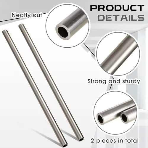 Vista 3 de Gisafai 1 pieza de tubo de acero laminado en frío de 3/4'' DE, 0.51'' DI, 0.12'' de pared, 24'' de longitud, tubo redondo sin costuras de metal