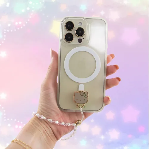 Vista 8 de Sonix x Sanrio - Funda + pulsera adhesiva para teléfono con cuentas (Hello Kitty Rosa) para iPhone 15 Pro Max Calcomanías de Hello Kitty y sus