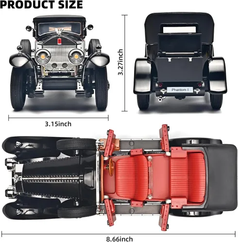 Vista 2 de RZAPE Kits de Modelos de Coches para Adultos y Niños 1/24, Coches de Juguete Fundidos a Presión de la Generación Phantom, Coches Vintage