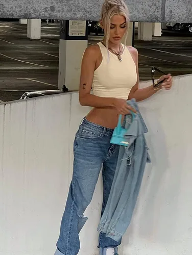 Vista 3 de LCNBA Camiseta sin mangas con tirantes delgados ajustables para mujer