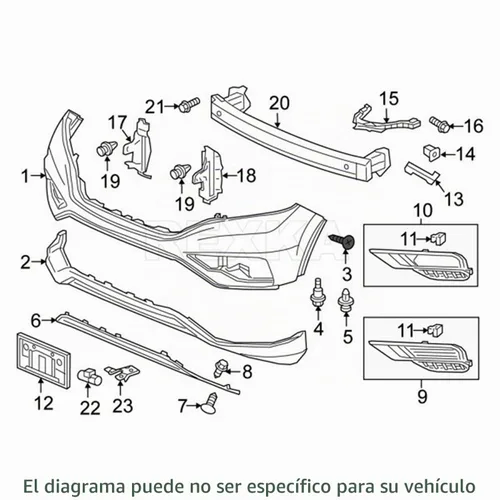 Vista 9 de Rexka 10 piezas de revestimiento del parachoques, revestimiento del guardabarros, protector de salpicaduras, tornillo de retención 90103-TA0-000