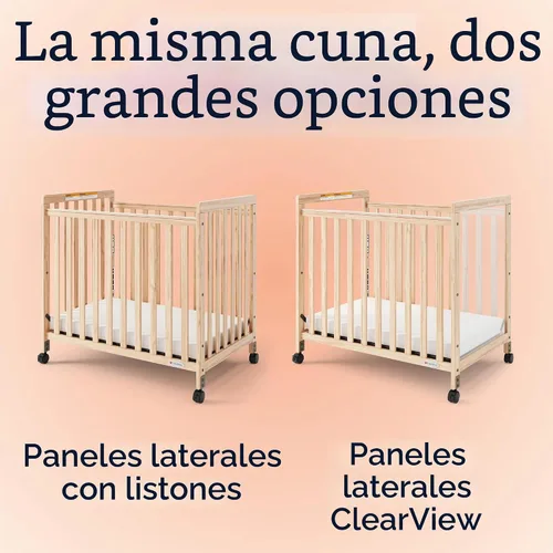 Vista 9 de Foundations SafetyCraft - Cuna de guardería compacta con listones, natural Marrón