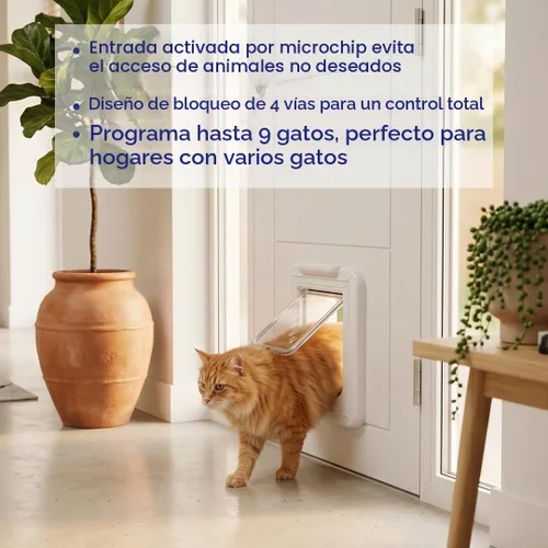 Vista 9 de Cat Mate Puerta para gatos Elite Microchip con control de temporizador