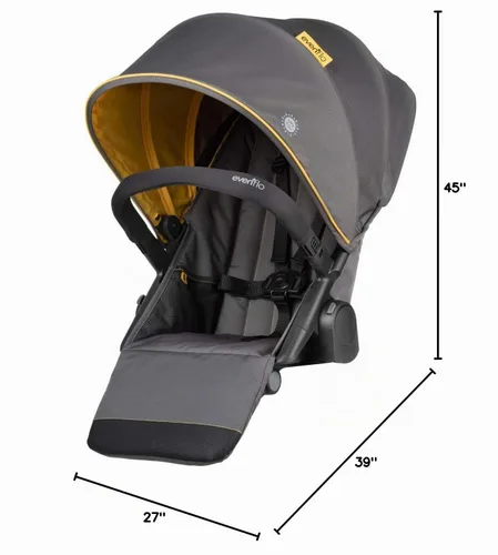 Vista 8 de Evenflo Pivot Xplore - Cochecito para cochecito segundo asiento, color gris aventurero
