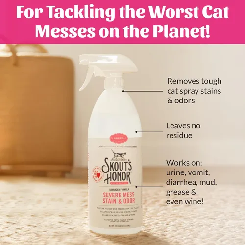 Vista 5 de SKOUT'S HONOR Cat Severe Mess - Quitamanchas y olores, 35 onzas