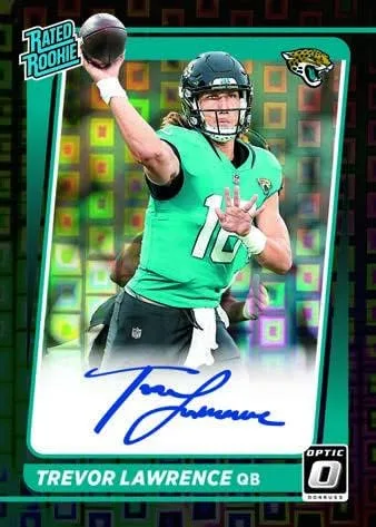 Vista 8 de Paquete de violonchelo grande Panini Donruss Optic Football 2021 (¡Paralelos de velocidad verde!) – 12 tarjetas coleccionables por paquete