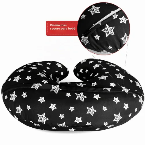 Vista 2 de Funda de almohada de lactancia para bebé, se adapta perfectamente a las Estrella negra