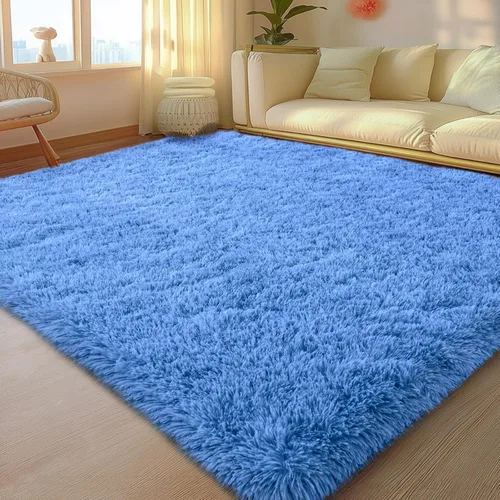 Vista 32 de Mugorn - Alfombras suaves y esponjosas de 2 x 3 pies para el hogar, alfombra pequeña con 4 mallas antideslizantes, color negro, 2 x 3 pies