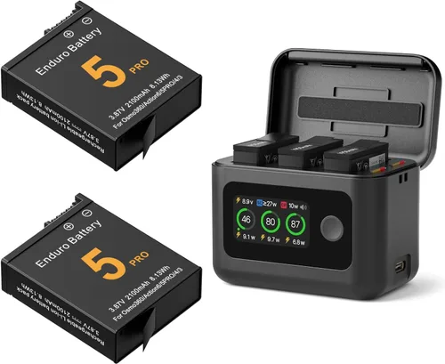Vista 12 de Batería Osmo 360 (2 paquetes) con concentrador de carga inteligente rápida de 24 W, compatible con DJI Osmo 360/Action 6/Action 5 Pro/Action