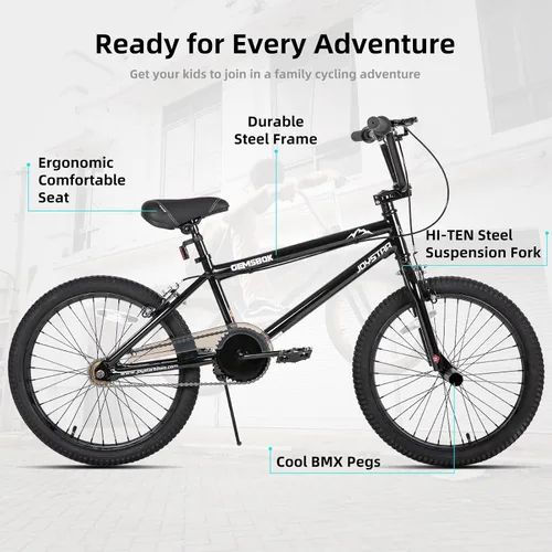 Vista 2 de JOYSTAR 20 24 Inch Kids BMX Bike for Boys and Girls Age 7-12 Freestyle Bicycle for Beginner Level Riders with Dual Hand Brakes & 2 Pegs 24" Kids