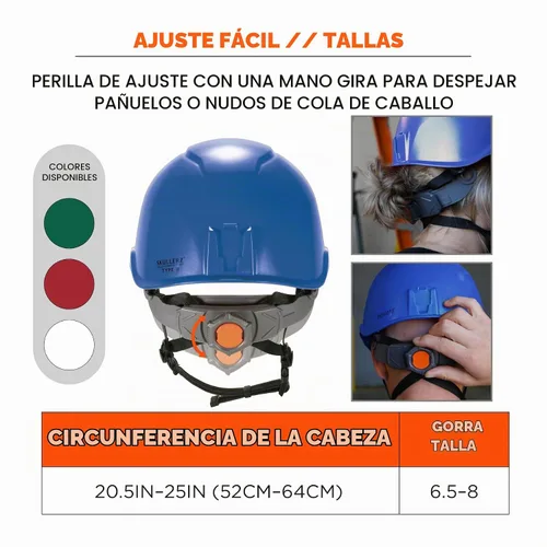 Vista 7 de Ergodyne Skullerz 8976 - Casco de seguridad tipo 2, clase E, tipo II Azul