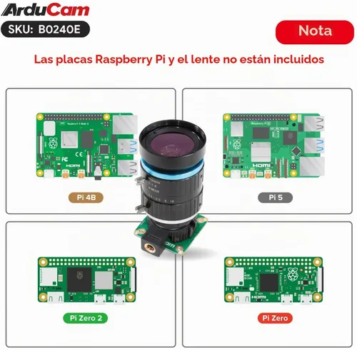 Vista 4 de UCTRONICS Arducam para cámara Raspberry Pi HQ, 12.3MP IMX477 módulo de cámara para Raspberry Pi5/4B/3B+/Zero