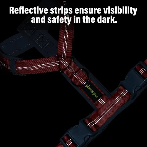 Vista 57 de Arnés para perro Plutus Pet sin tirón, arnés ajustable de nylon con acolchado suave, arnés para perro reflectante y resistente para perros pequeños
