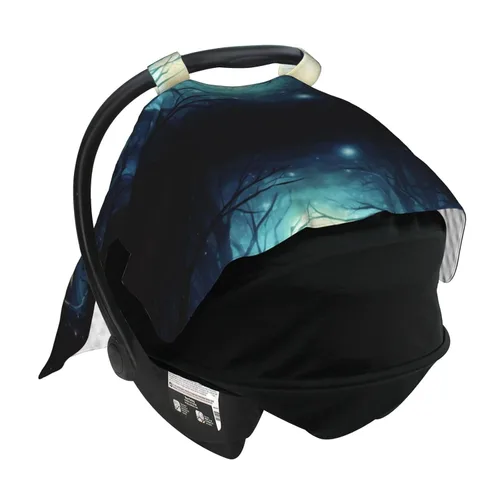 Vista 4 de Baby Car Seat Canopy Cover for Mom, Soft Breathable Nursing Breastfeeding Covers Multi Use Stroller Sun Shade Newborn Shower Gift，Moonlight Deer