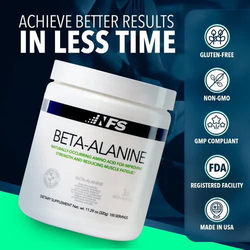 Vista 4 de NF Sports Beta-alanina – Aminoácido natural que promueve la reducción de la fatiga muscular y mejora el rendimiento - 100% satisfacción garantizada