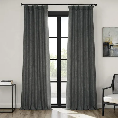 Vista 81 de HPD Half Price Drapes - Cortinas de lino sintético para sala de estar (2 paneles) - 100 pulgadas de ancho x 84 pulgadas de largo - Cortinas