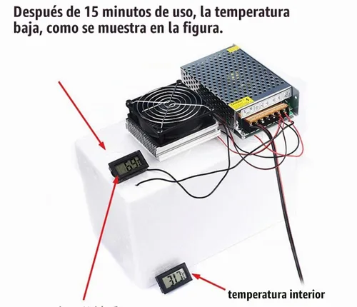 Vista 6 de Kit de sistema de refrigeración termoeléctrica Peltier de 12 V CC de 12 V, disipador de calor semiconductor, 2 ventiladores de refrigeración, 2