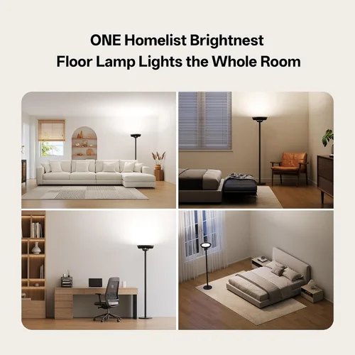 Vista 6 de Homelist La lámpara de pie de iluminación indirecta más brillante, 500W 40000LM lámpara de pie súper brillante para habitación oscura, lámpara