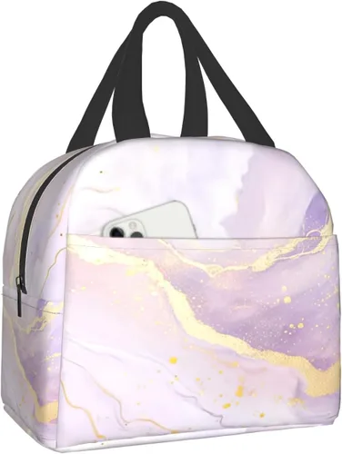 Vista 10 de Nerxy Lonchera a cuadros de búfalo azul, moderna, 8 x 5 x 8.5 pulgadas, suave bolsa de almuerzo para mujeres, niños, adultos, trabajo, escuela