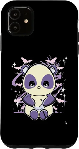 Vista 5 de Funda gótica pastel pastel con panda para iPhone 15