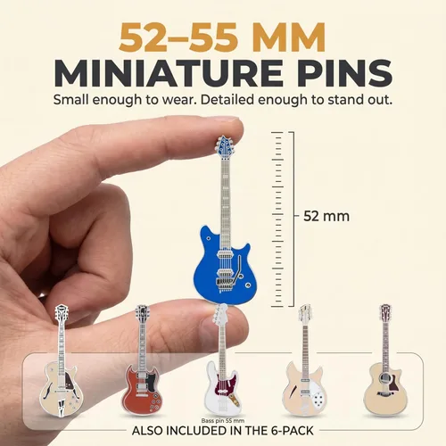 Vista 3 de Pines de guitarra esmaltados Geepins Paquete de 6 Guitarra Serie II