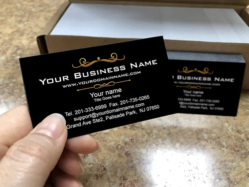 Vista 2 de IMPACTONLINEPRINTING, tarjetas de visita (250 unidades a 2500 piezas) - Papel grueso liso de 16 puntos (12.28 oz/m²), negro clásico