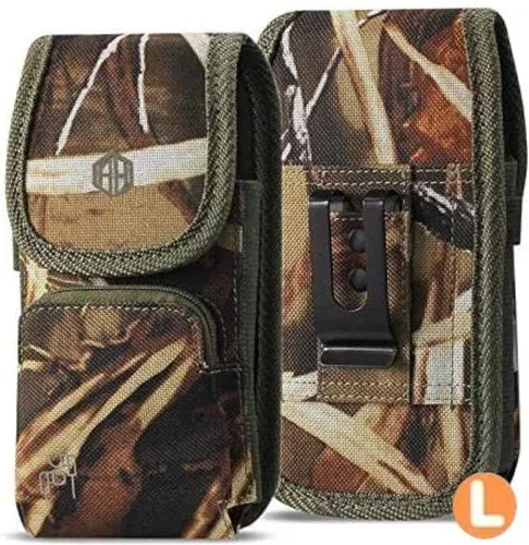 Vista 5 de Funda de nailon para cinturón de teléfono celular de grado militar para Android Samsung iPhone 16, 16 Pro, 15, 15 Pro, 14, 14 Pro, 13 Pro, 12, 12