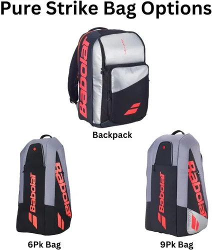 Vista 3 de Babolat Pure Strike Junior - Raqueta de tenis de 4ª generación de 26 pulgadas (gris carbón) con tu elección de color de cuerda