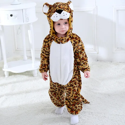 Vista 9 de TONWHAR - Mameluco con capucha, fantástico disfraz infantil de varios animales, como tigre o dinosaurio