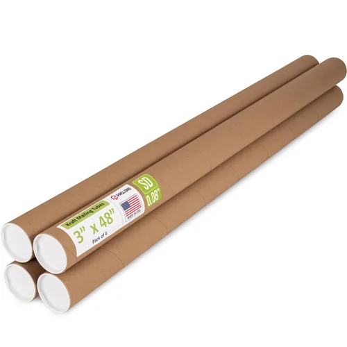 Vista 11 de Tubo de cartón reforzado de 2 x 18 pulgadas, paquete de 4 tubos con 8 tapas, seguro aprobado por USPS, ideal para envío y almacenamiento