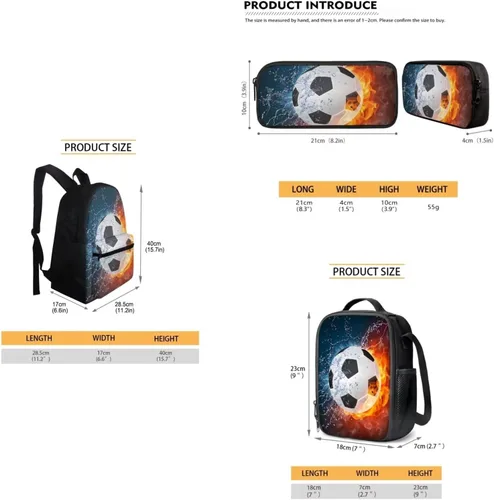 Vista 214 de FOR U DESIGNS Fuego baloncesto impreso niños escuela mochilas viaje mochila libro bolsa