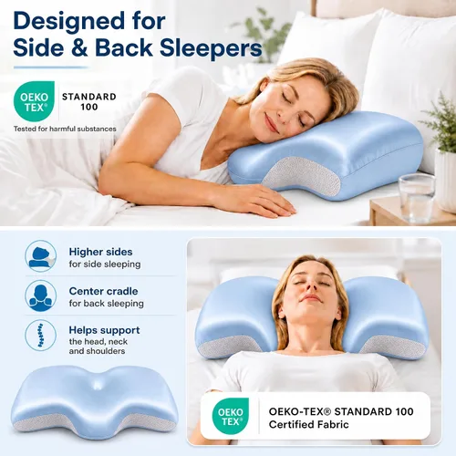 Vista 4 de Almohada cervical para el cuello, espuma viscoelástica de altura