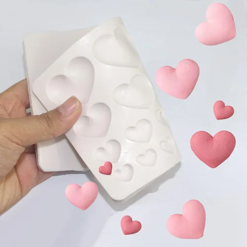 Vista 3 de 25 cavidades en forma de corazón de silicona para fondant, molde de chocolate en forma de corazón, molde de silicona para hornear, decoración