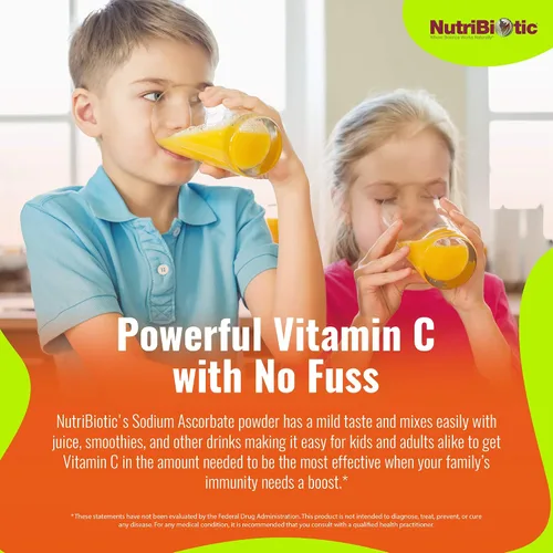 Vista 4 de NutriBiotic - Polvo de Vitamina C Tamponada con Ascorbato de Sodio, 16 Oz Vegano, No Ácido y Más Fácil de Digerir que el Ácido Ascórbico Apoyo