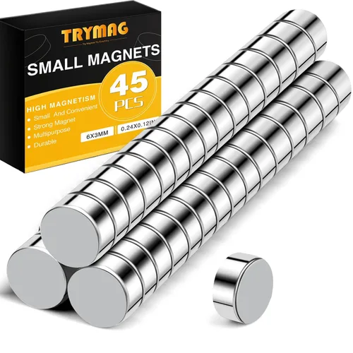 Vista 9 de TRYMAG 200 piezas de imanes pequeños de neodimio de 6 x 2 mm, imanes de tierras raras para pizarra, pequeños discos redondos para nevera