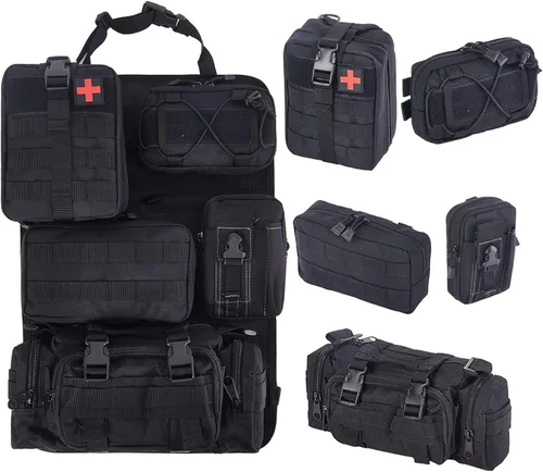 Vista 10 de BXBXHD Paquete de 6 organizadores tácticos para camión, almacenamiento para asiento trasero, bolsa de almacenamiento para asiento de automóvil