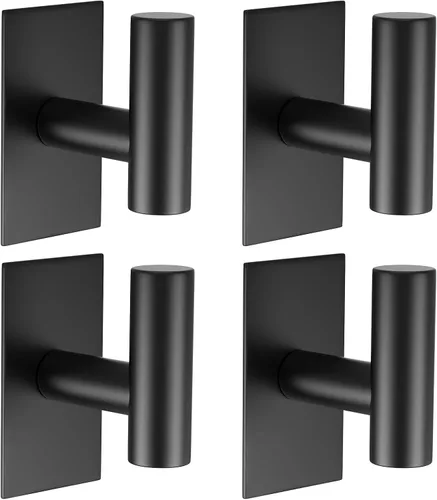 Vista 21 de VAEHOLD - Ganchos adhesivos de pared para toallas, resistentes, impermeables, de plata, para colgar abrigos, ropa, gancho de pared para armario