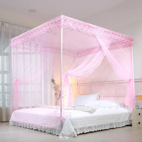 Vista 11 de naturetalk Dosel de cama, cortina de cama de princesa para niñas y adultos, red de cúpula rectangular de encaje