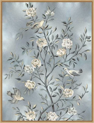Vista 13 de Amanti Art Lienzo enmarcado para pared, 24 x 18 pulgadas, chinoiserie en plata III por Renee Campbell, lienzo enmarcado para pared, obras de arte