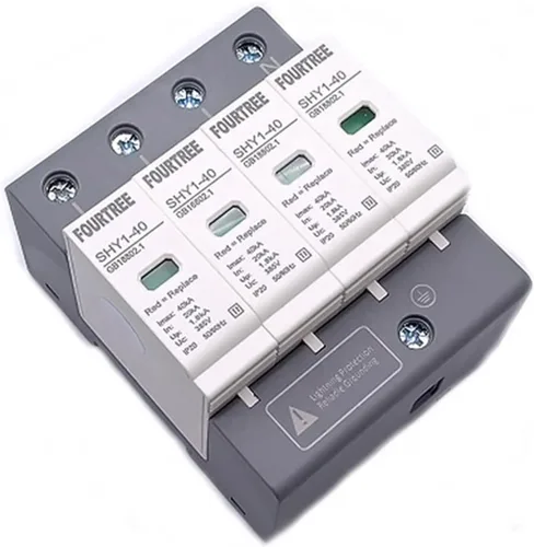 Vista 3 de GUMMMY Dispositivo de protección contra sobretensiones SPD AC 3P+N 20 ~ 40KA 30KA~60KA 385V 420V Pararrayos de la casa Protector de bajo voltaje