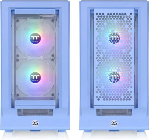 Vista 2 de Thermaltake Ceres 350 MX/Hydrangea Blue/Mid Tower/CT140 ARGB Fan*2/CT140 Fan*1/Panel frontal Mesh & TG/Conector oculto MB/CA-1Z3-00MFWN-00 Azul