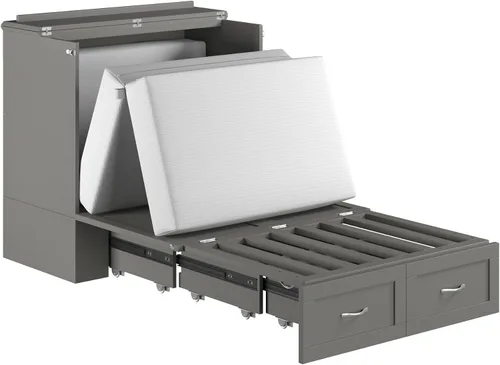 Vista 12 de AFI, Hamilton Twin XL Murphy - Cómoda de cama con colchón y cajón de 6 pulgadas, color gris
