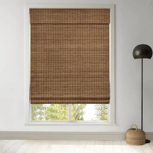 Vista 9 de LazBlinds Persianas romanas de bambú sin cordones, persianas de privacidad para ventanas interiores, oscurecimiento de la habitación, persianas