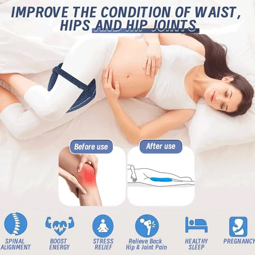 Vista 3 de Almohada de rodilla para dormir de lado, almohada ergonómica de piernas para dormir de lado, almohada de alivio del dolor de ciática para calmar