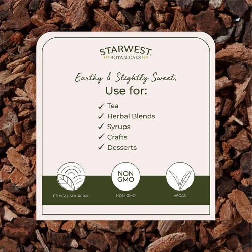 Vista 3 de Starwest Botanicals Wild Cherry Bark Organic, Prunus Serotina - Bolsa de 4
