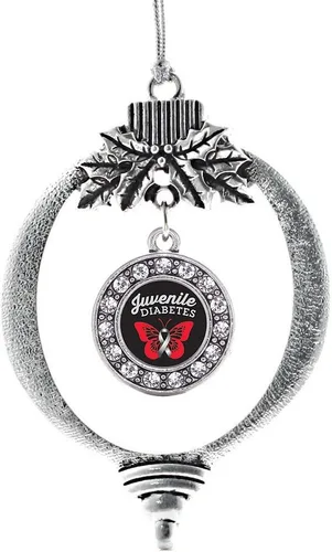 Vista 296 de Inspired Silver - Adorno de cromosoma 21 con dije de círculo de plata con joyas de circonita cúbica